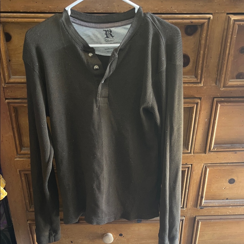 Men's Brownish/green Long Sleeve thermal Shirt